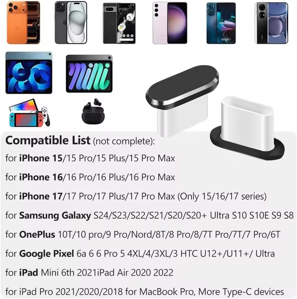 4Pcs USB C Dust Plug With Clea - Travel Plug Type C 评论和价格