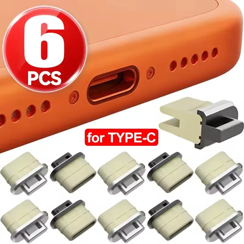 6-1PCS Anti Dust Plug Transpar - Travel Plug Type C 评论和价格